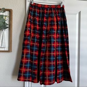 vintage Susan Bristol fall plaid midi skirt